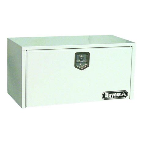 white steel storage box with latch|White Steel Underbody Truck Tool Box with 3.